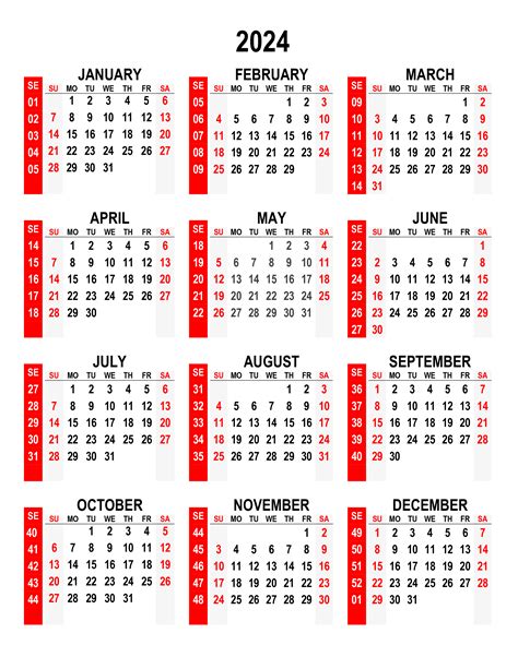 American 2024 Calendar