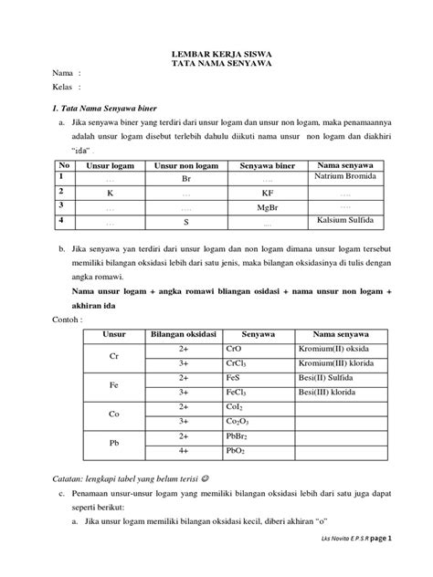 § wasit memeriksa sepatu pemain. LEMBAR KERJA SISWA materi tata nama senyawa.pdf