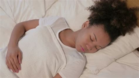 African Woman Sleeping In Bed Peacefully Stock Footage Videohive