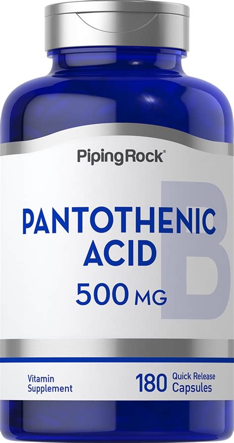 Pantothenic Acid 500 Mg 180 Capsules Pantothenic Acid Supplement