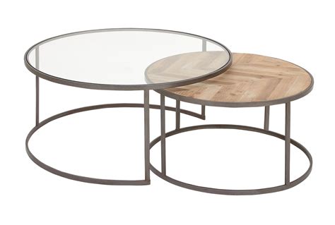 A wide range of practical and beautiful coffee tables from wood, glass or metal. 2 Piece Glass And Wood Nesting Coffee Table in 2020 ...