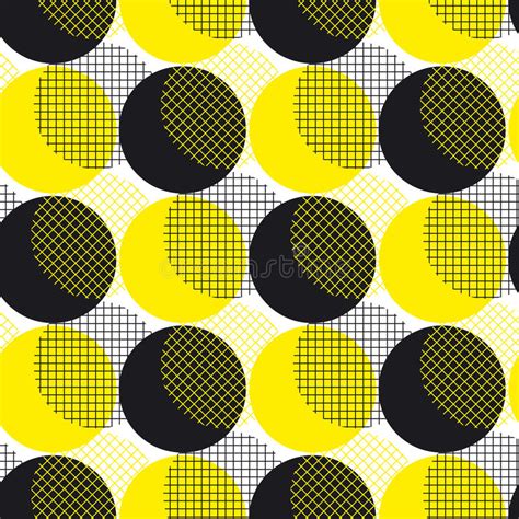 Yellow Round Geometry Seamless Pattern Vector Illustration Surface