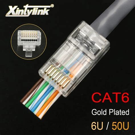 Xintylink Ez Rj45 Connector Cat6 Rj 45 Ethernet Cable Head Plug Utp