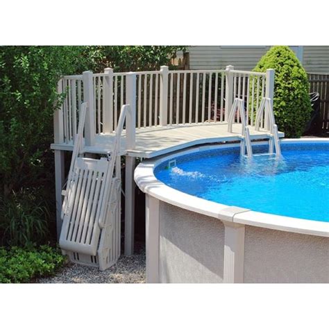 vinyl works 5â€™ x 13 5â€™ resin fantail deck with steps namco pool namco pools patios and hot