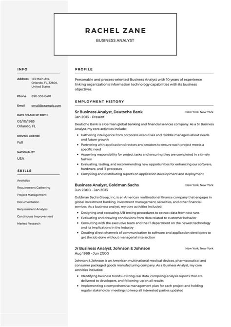 Check spelling or type a new query. Business Analyst Resume & Guide | 12 Templates | PDF | Free Downloads