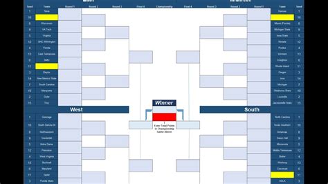 March Madness Bracket Template Excel Printable Word Searches