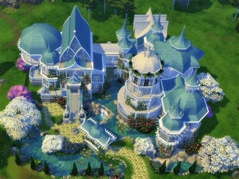 Virtualfairytales Elven Castle Sims 4 House Design Castle Exterior