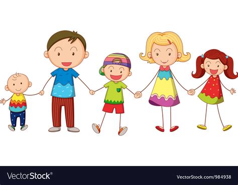 Download Cartoon family portrait Royalty Free Vector Image