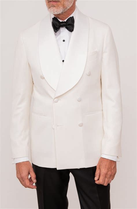 White double breasted tuxedo jacket