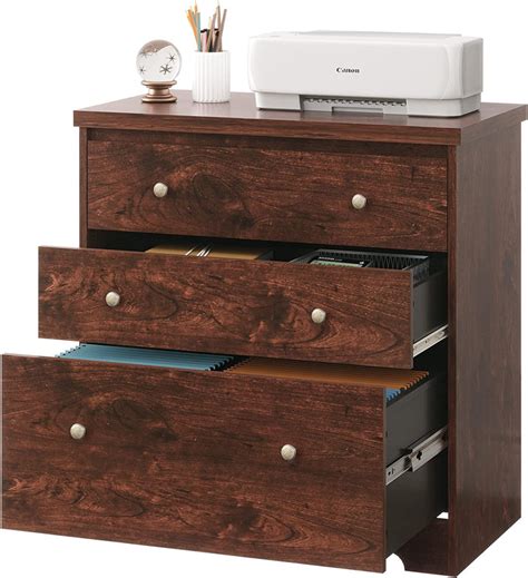 Cherry 3 Drawer Wood Storage Cabinetprinter Stand Devaise Devaise