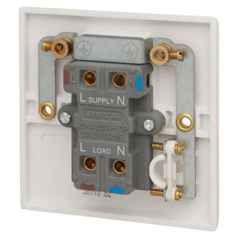Deta Slimline 20a 1 Gang Double Pole Appliance Switch With Neon And