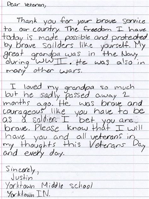 Perfect Letters To Veterans And View Letters To Veterans Thank You