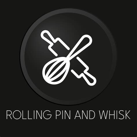 Premium Vector Rolling Pin And Whisk Minimal Vector Line Icon On 3d