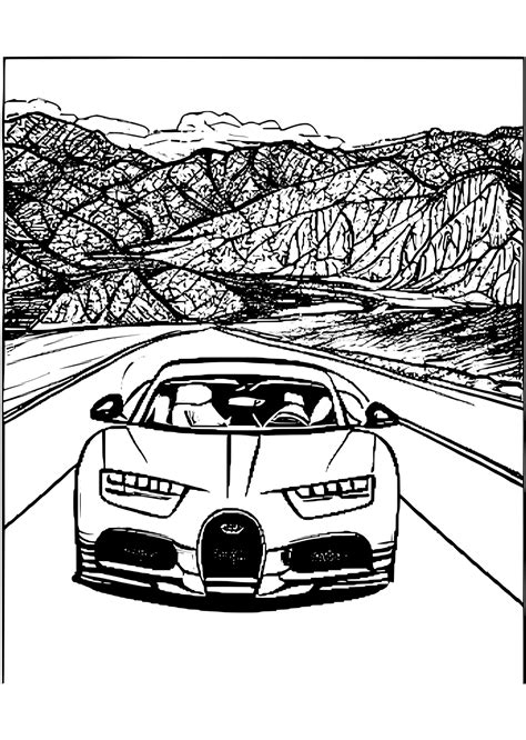 Bugatti Chiron Coloring Page · Creative Fabrica