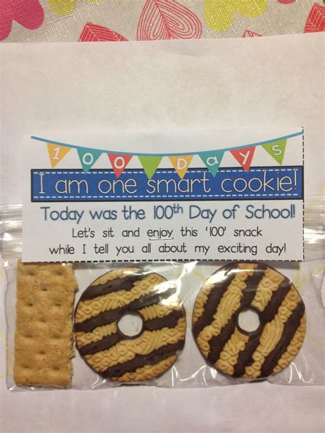 Ideas And Activities For The 100th Day Of School Grab This Cookie Tag