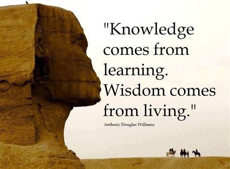 Knowledge Comes From Learning Wisdom Comes From Living Anthony
