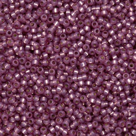 Miyuki Round Seed Bead 110 Duracoat Silver Lined Dyed Lilac 22g Tube