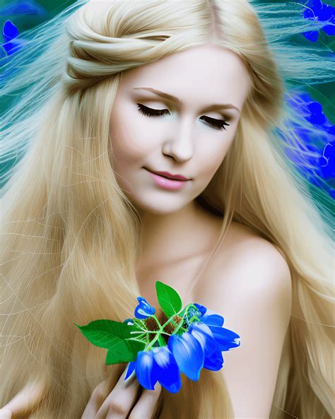 Beautiful Soft Fairytale Themed Digital Graphic Of A Young Woman