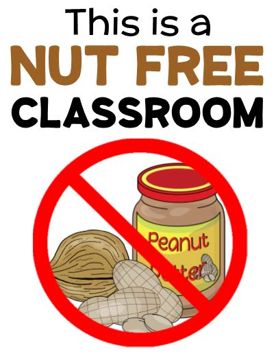 Nut Free Classroom Sign Printable
