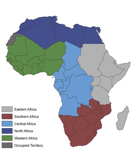 Map Of Africa Showing Regions Map Of World