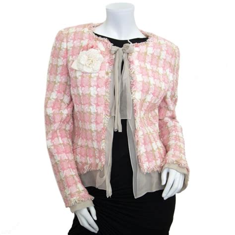 Chanel Pink Tweed Jacket Size FR42 Labellov Buy And Sell Authentic Luxury