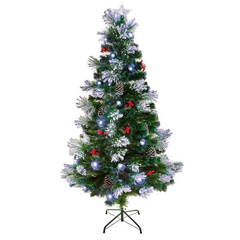 6ft Snow Tipped Fibre Optic Christmas Tree With White Leds
