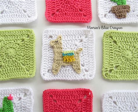 Crochet Llama Applique And Granny Square Free Crochet