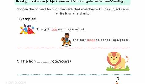 subject verb agreement worksheets grade 7