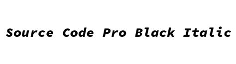 Source Code Pro Black Italic Font