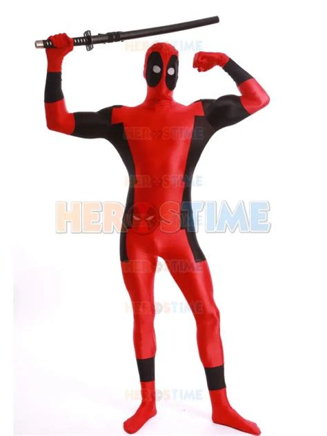 Buy Deadpool Costume Hero Superman And Deadpool Costume Lycra Spandex Adult