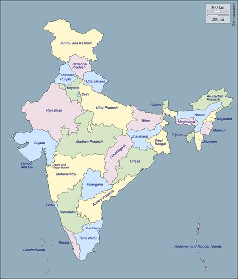 Draw A Political Map Of India And Label All States And Union Territories With Their Capitals