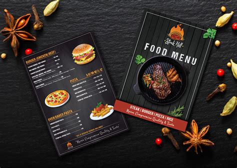 restaurant menu layout