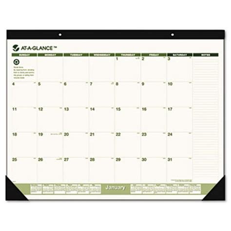 At A Glance Sk32g00 Recycled Monthly Two Color Desk Pad Calendar 12