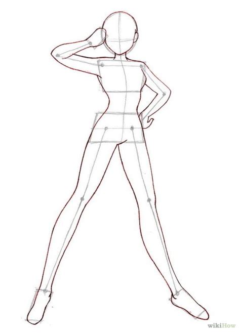 female character standing pose reference model drawing design reference anime manga