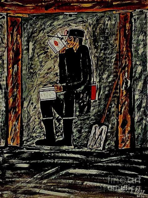 Time For A Drink In The Coal Mine Hand Painted By Jeffrey Koss Painting