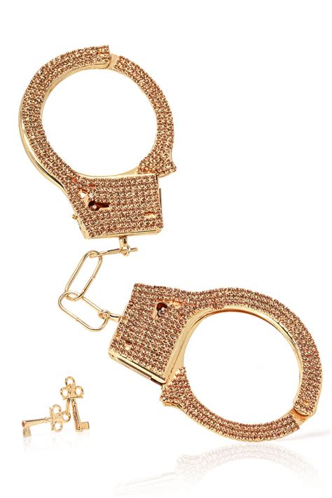 Crimes Of Passion Rhinestone Handcuffs Gold Lingerie And Sleepwear Fashion Nova