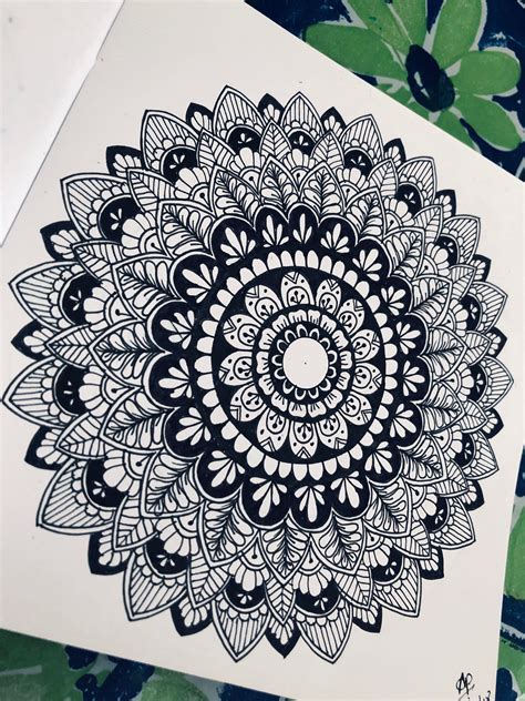 Black And White Mandala Design Zentangle Doodles Free Hand Mandala