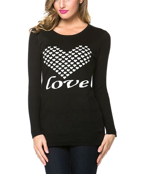 Black And White Love Sweater Women Zulily Black And White Love