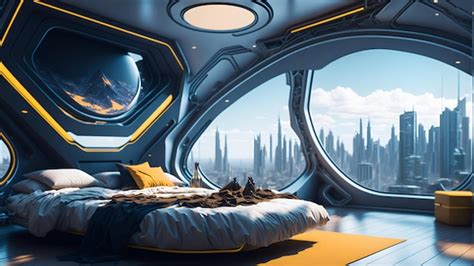 Premium Ai Image Futuristic High Tech Luxury Cyberpunk Sci Fi Living