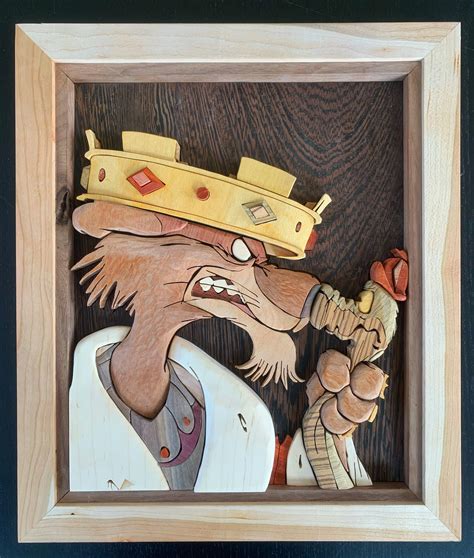 Scrollsawn Prince John And Hiss From Robin Hood All Natural Wood No Dyes Or Stains