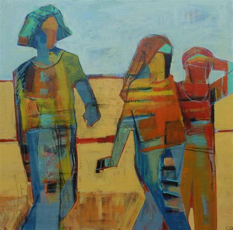 Gail Ragains Walking Trio Abstract Painting For Sale At 1stdibs