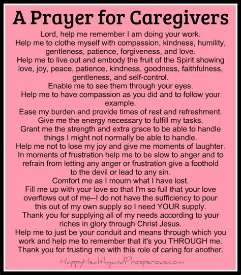 A Prayer For Caregivers Happy Healthy And Prosperous Prayer For