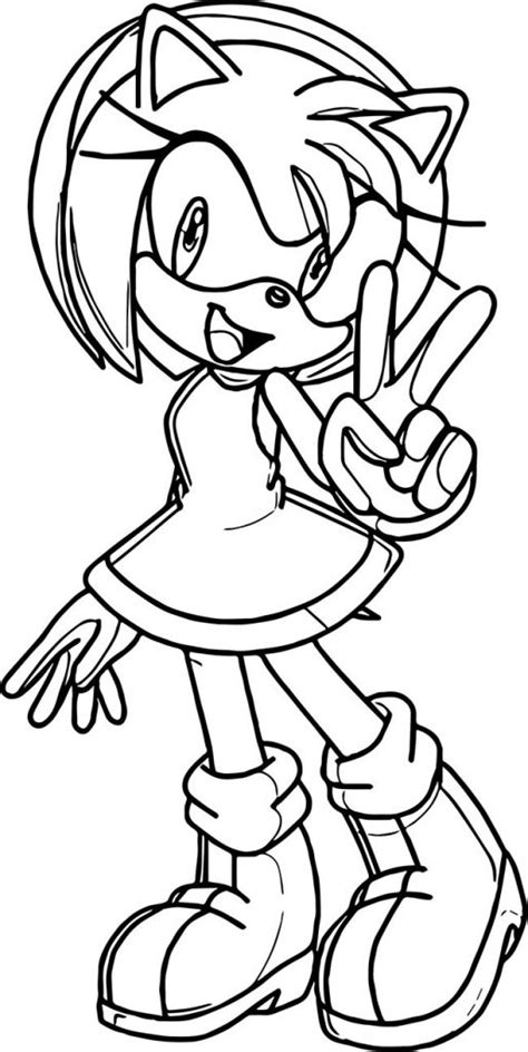 Desenhos Do Amy Sonic Para Imprimir E Colorir Pintar