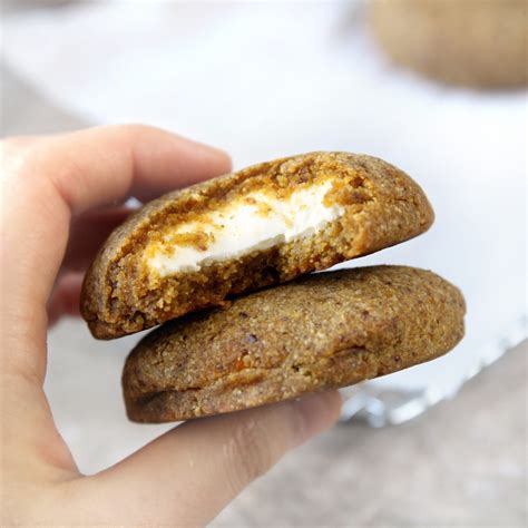 Easy Cream Cheese Stuffed Pumpkin Cookies Made With Almond Flour All