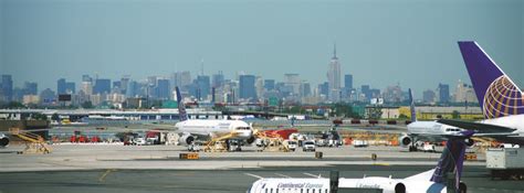 Newark Airport View On Nyc Skyline New York New York
