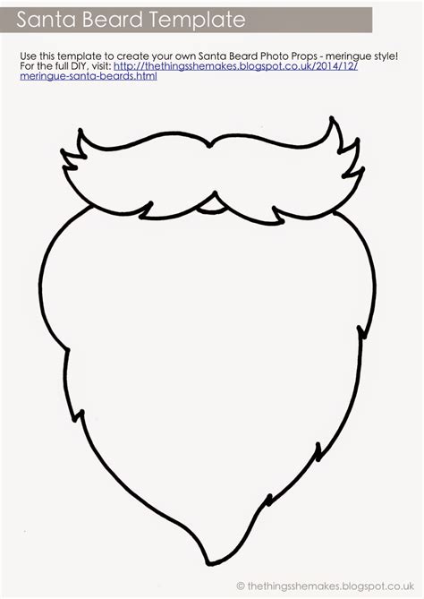 Best Photos Of Santa Beard Template Printable Santa Beard