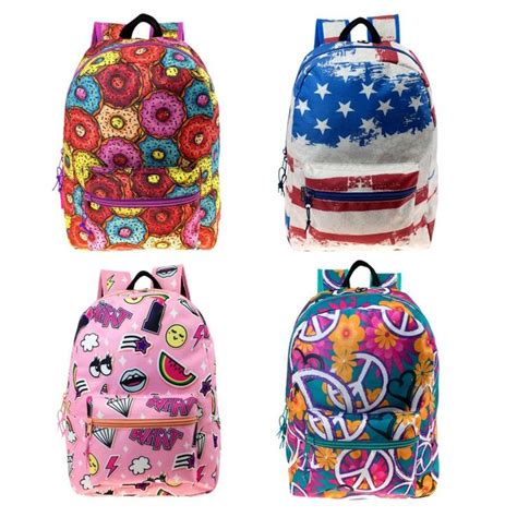 17 Wholesale Kids Classic Padded Backpacks In 4 Assorted Unique Prints