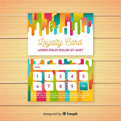free vector modern loyalty card template with colorful style