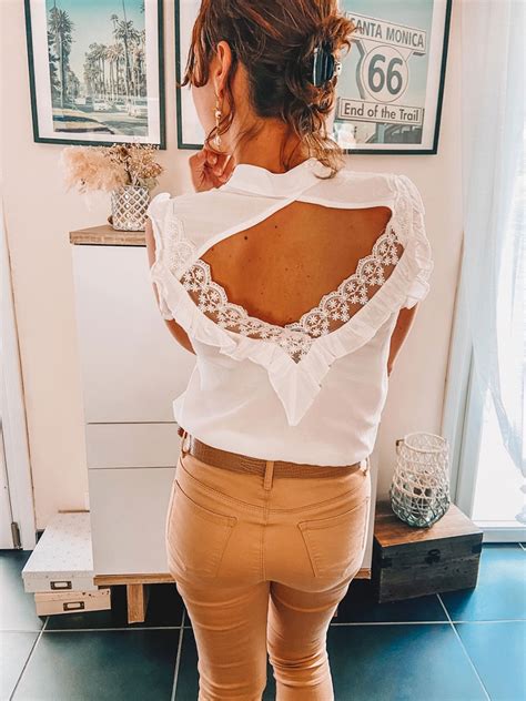 Codes promo, ventes flash, livraison offerte, trouvez le produit de vos rêves à prix réduit ! Top Blanc Dentelle Décolleté Dos | SAORI Boutique