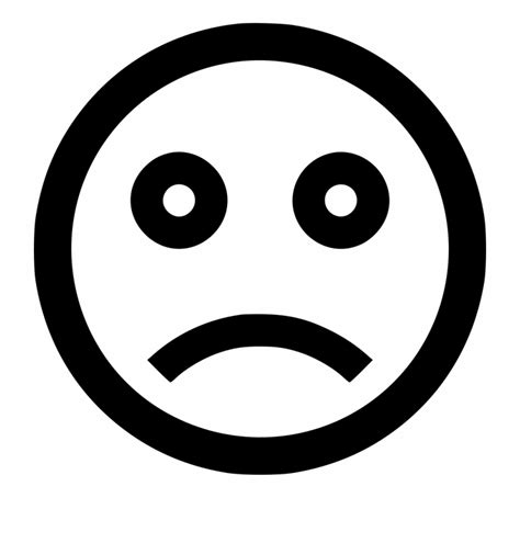 Sad Face Png Emoji Black And White Angry Transparent